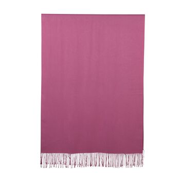 Eleganter Schal mit Fransen, 65x180 cm, Rosenquarzrosa