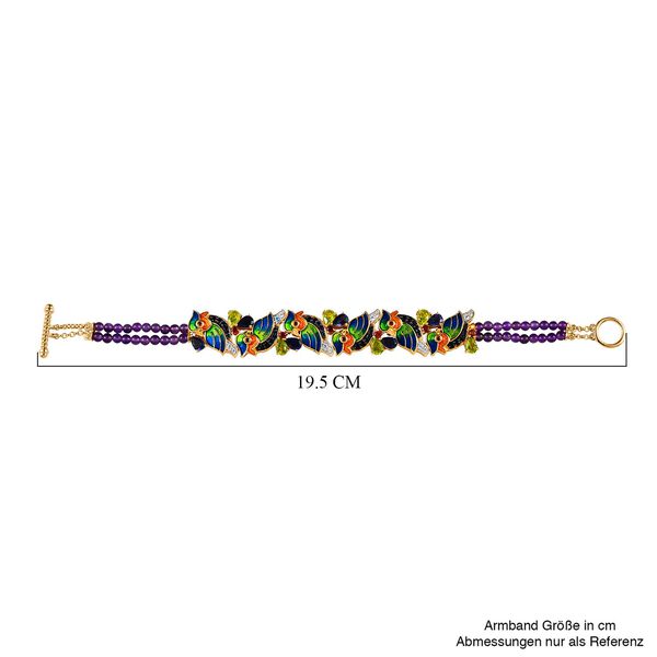 GP Italian Garden Kollektion - Emailliertes, mehrfarbiges Edelstein-Armband in Silber image number 5