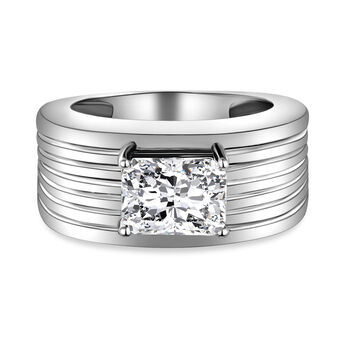 Wei&szlig;er Zirkonia Ring, Edelstahl (Gr&ouml;&szlig;e 16.00) ca. 2,48 ct