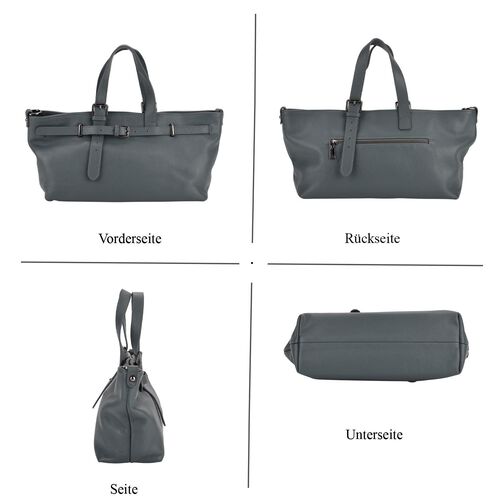 "lifestyle-Color:Teal  size/Profile:Genuine Leather crossbody bag :wall(exterior);Genuine Leather. Lining(interior):polyester   Pockets(exterior):zipped-2;Pockets(interior):Zipped-2;slip-1 Measurement(cm): 32*12*19cm shoulder srap:130cm" image number 1
