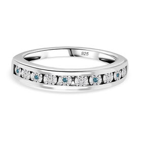Blauer Diamant Ring 925 Silber (Größe 19.00)