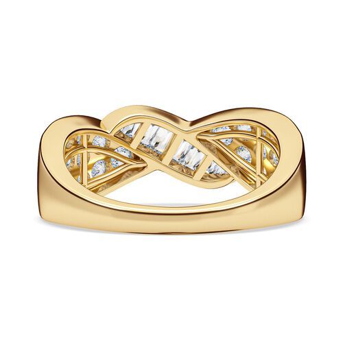 LUXURIANT DIAMOND - Lab Grown Diamant SI-GH SGL zertifiziert Ring, 925 Silber 750 Gelbgold Vermeil (Größe 17.00) ca. 1,00 ct image number 5