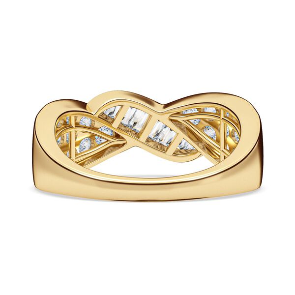LUXURIANT DIAMOND - Lab Grown Diamant SI-GH SGL zertifiziert Ring, 925 Silber 750 Gelbgold Vermeil (Größe 17.00) ca. 1,00 ct image number 5