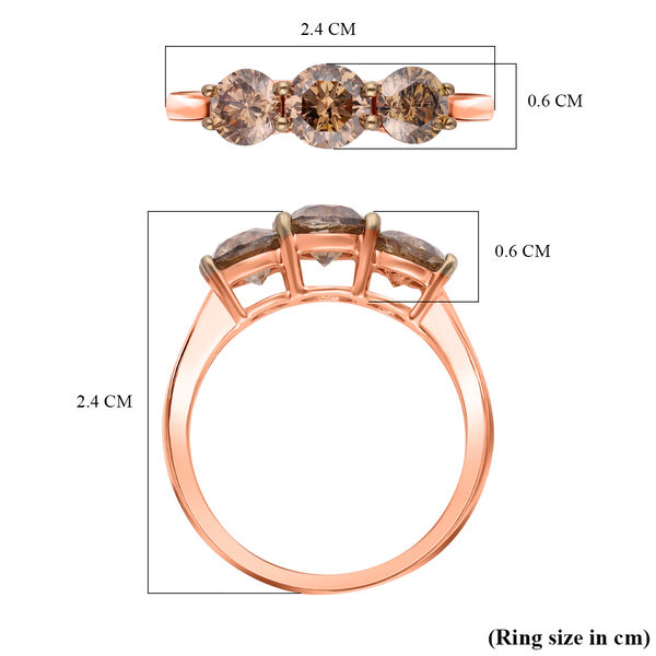 SGL zertifizierter I1-I2 nat&uuml;rlicher Champagner-Diamant-Ring - 1 ct. image number 6