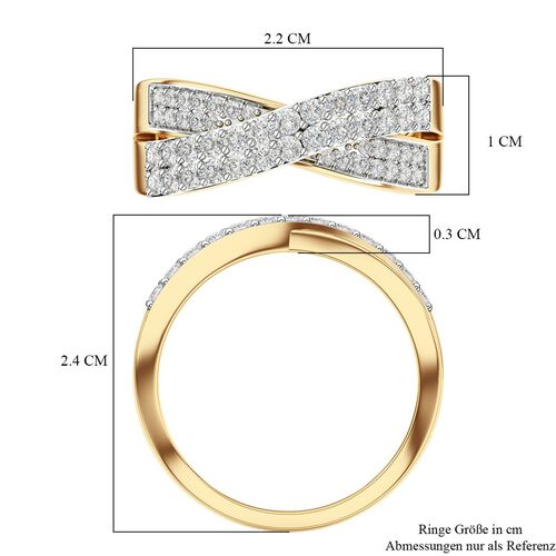 LUXURIANT DIAMOND - Lab Grown Diamant SI-GH Ring, 925 Silber Gelbgold Vermeil (Größe 17.00) ca. 1,00 ct image number 6