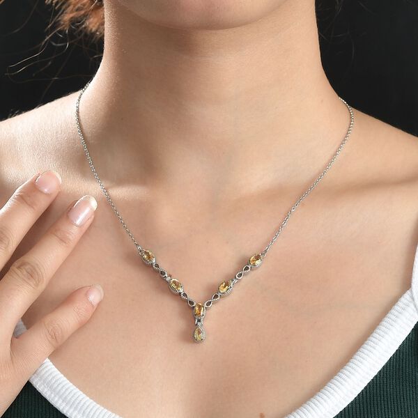 Citrin Halskette ca. 45 cm Edelstahl ca. 2.41 ct image number 3