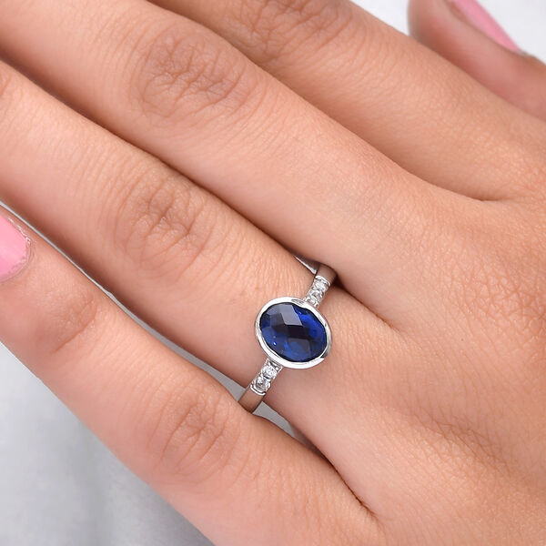 Ceylonfarbener Quarz und Zirkon-Ring in Silberton - 1,55 ct.&nbsp; image number 3