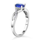 AA tansanischer, blauer Spinell und weißer Zirkon-Ring und Anhänger, 925 Silber platiniert ca. 2,17 ct image number 3