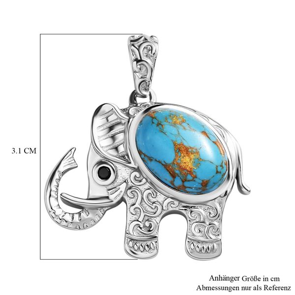 AAA blauer Mojave Türkis und schwarzer Spinell-Anhänger - 5,53 ct. image number 6