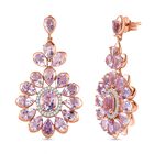 AA Rose De France Amethyst Ohrringe 925 Silber Roségold Vermeil ca. 25,62 ct.