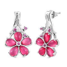 GP Italienische Garten Kollektion - Maulbeer Mondstein, Kanchanaburi Blauer Saphir Ohrringe 925 Silber rhodiniert ca. 4.71 ct
