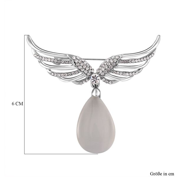 Erstellt weißes Katzenaugen, Weißer Kristall Brosche image number 5