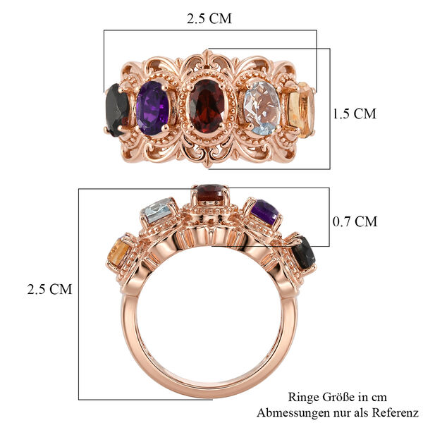 EVER TRUE Schwarzer Spinell, Mosambik Granat Ring 950 Kupfer (Gr&ouml;&szlig;e 18.00) ca. 2,64 ct image number 6
