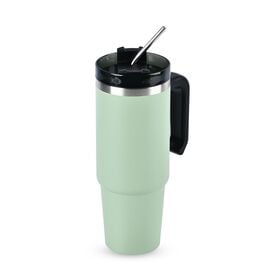 887 ml Edelstahlbecher mit Strohhalm in Grün