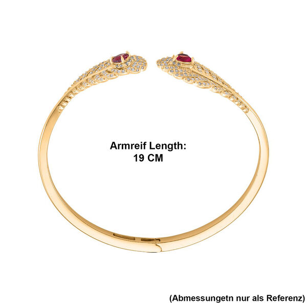 Roter Kristall und wei&szlig;er Zirkonia 19cm Armreif image number 7