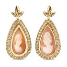 Italienische Kamee Conch-Muschel Ohrringe Messing