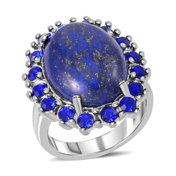 Lapislazuli, Blauer Kristall Ring, 316L Edelstahl, (Größe 16.00), ca. 5.00 ct image number 4