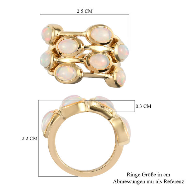 Natürlicher Äthiopischer Opal Ring 925 Silber vergoldet  ca. 2,54 ct image number 7
