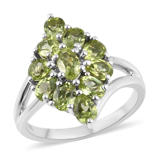 Natürlicher Peridot Ring 925 Silber platiniert  ca. 2,04 ct image number 4