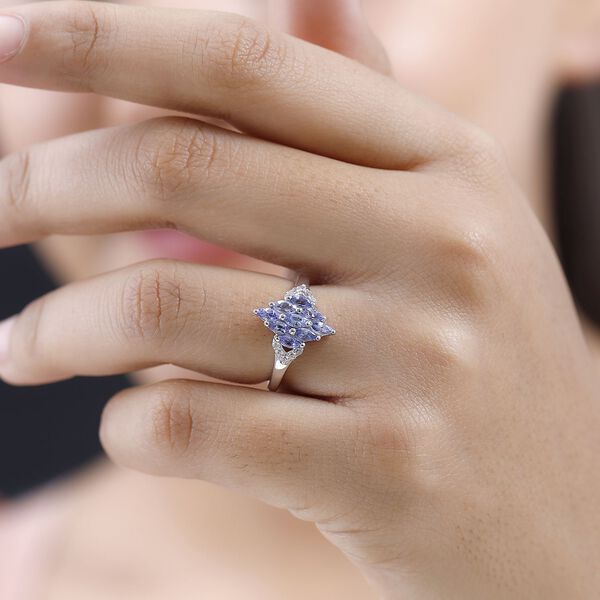Tansanit und Zirkon Ring - 0,89 ct. image number 2