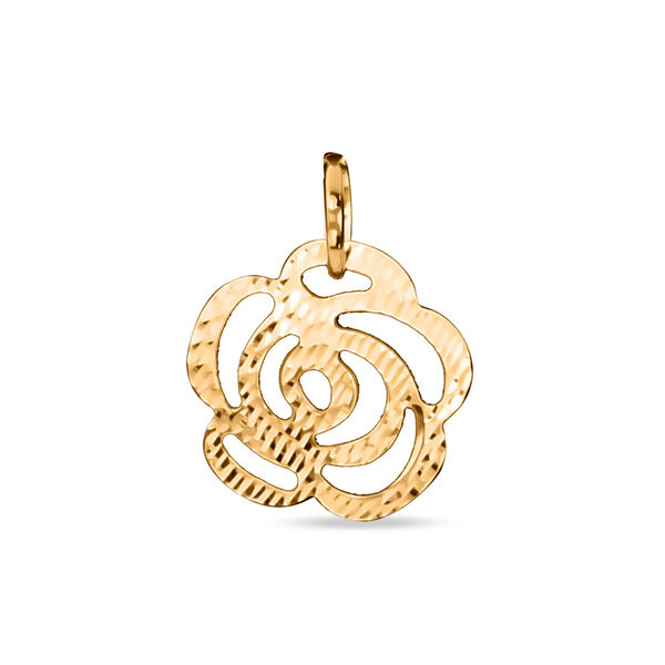 JCK Vegas floraler Anh&auml;nger mit Diamantschliff-Muster, 375 Gelbgold