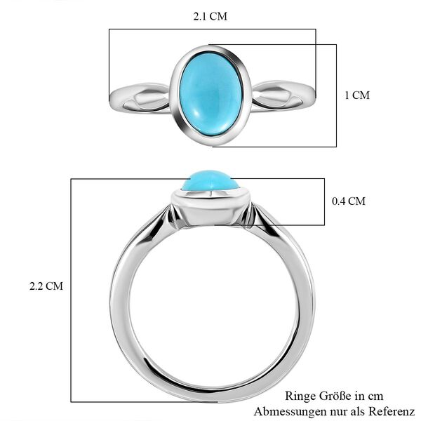Amerikanischer, natürlicher Sleeping Beauty Türkis-Ring, 925 Silber platiniert  ca. 1,12 ct image number 7
