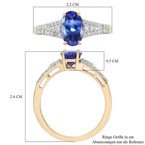 AAA Tansanit und Diamant-Ring, 585 Gelbgold  ca. 1,93 ct image number 7
