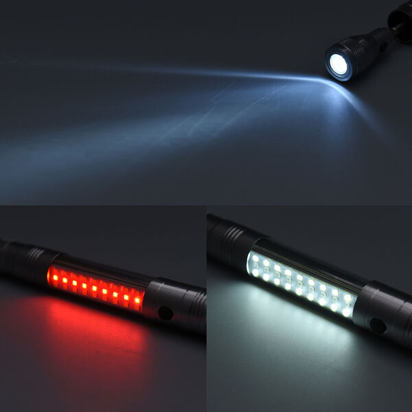 Multifunktionale LED Taschenlampe, 3xAAA Batterie (nicht inkl.), Silber image number 2