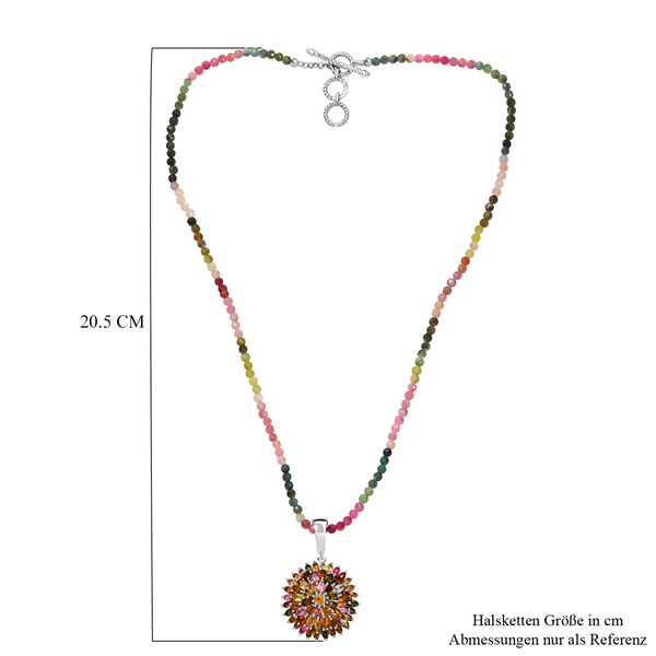 Multi-Turmalin Halskette, 50 cm - 35,46 ct. image number 6