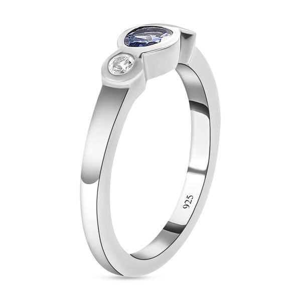 Tansanit und Zirkon Ring - 0,55 ct. image number 5