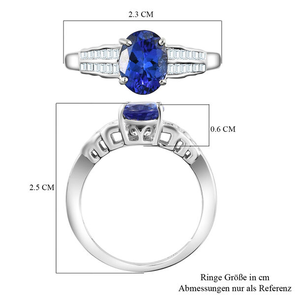 AAA Tansanit und Diamant-Ring, I3 G-H, 585 Weißgold  ca. 1,82 ct image number 11