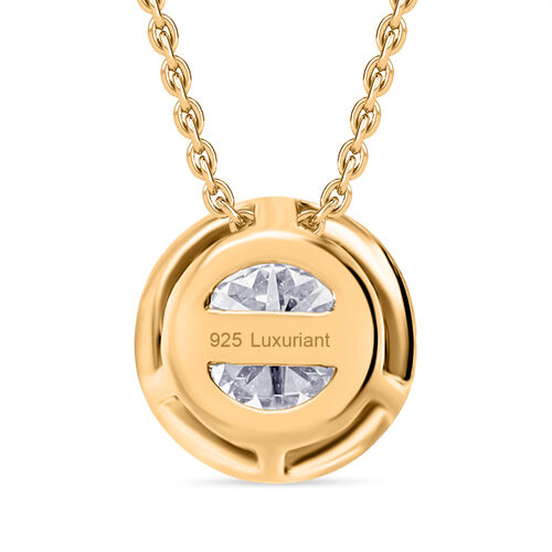 LUXURIANT DIAMOND- VS-EF Labor Diamant Anhänger mit 50cm Kette, 925 Silber Gelbgold Vermeil - 0,50 ct. image number 4