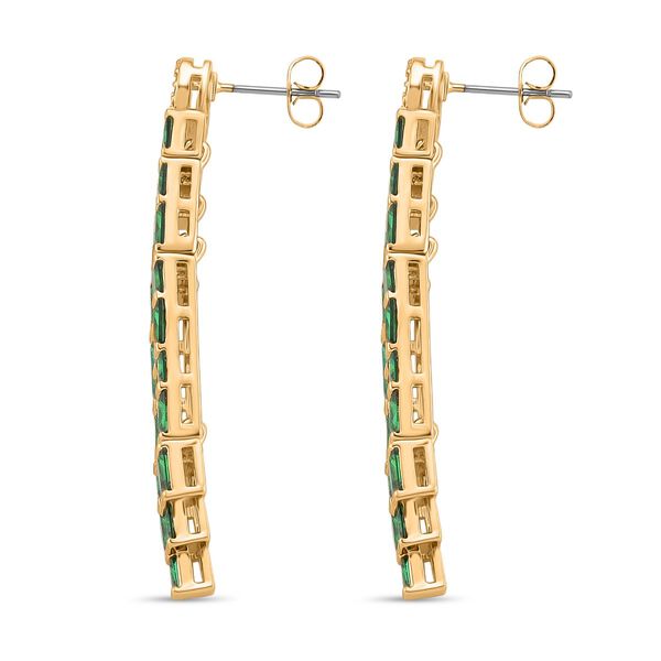 Weißer Zirkonia, Glas Ohrringe, Nickelfreies Messing goldfarben image number 4