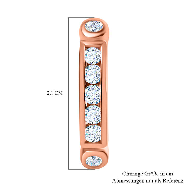 Moissanit Creolen, 925 Silber Ros&eacute;gold Vermeil - 0,84 ct. image number 5