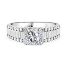 Moissanit Ring 925 Silber rhodiniert (Größe 19.00) ca. 2,22 ct