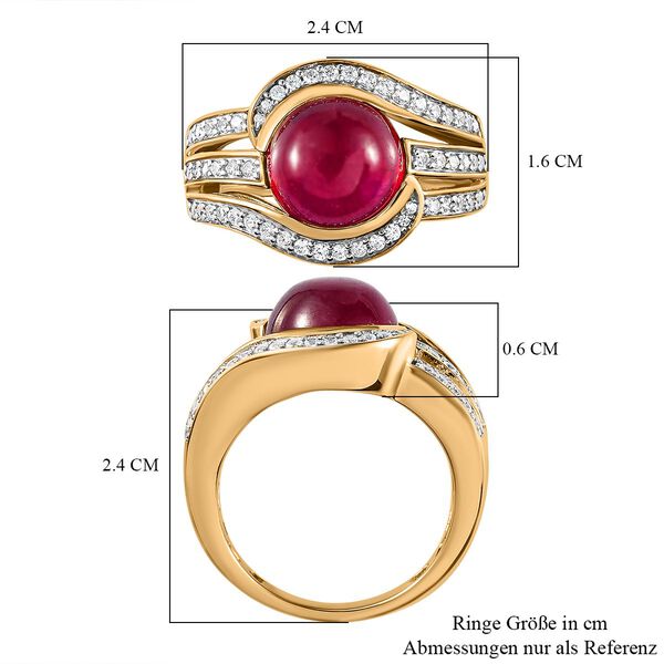 Afrikanischer Rubin und Zirkon-Ring - 6,98 ct. image number 7