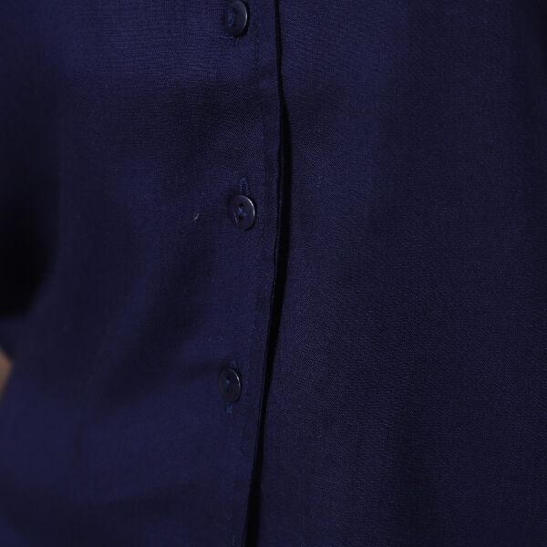 Einfarbiger Knopfleiste Kurzarm Top, Gr&ouml;&szlig;e M, Dunkelblau image number 5