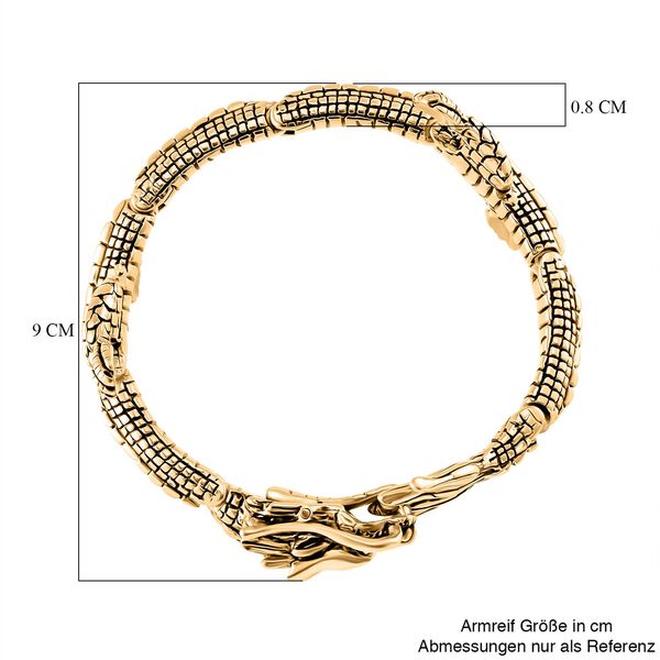 Designer Style- Drachen Armreif 316L Edelstahl ca. 20 cm ca. 71,50g, Goldfarben image number 5