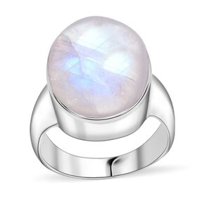 Royal Bali - Regenbogen Mondstein Ring 925 Silber (Größe 18.00) ca. 22.77 ct