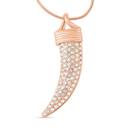 Wei&szlig;e Kristall Halskette, ca. 70 cm, ros&eacute;farben