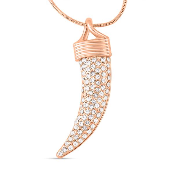 Wei&szlig;er Kristall-Dolch-Halskette Ros&eacute;goldton, 70cm