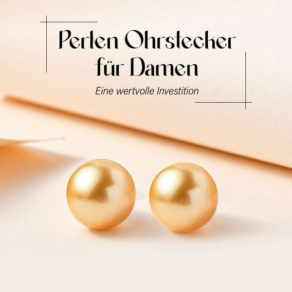 ILIANA AAA goldene Südseeperlen-Ohrringe image number 2