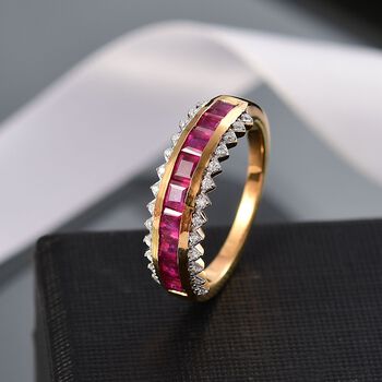 Afrikanischer Rubin und Moissanit Ring - 2,6 ct.