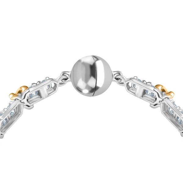 LUXURIANT SGL zertifiziertes SI-GH Labor Diamant 20cm zweifarbiges Armband - 3 ct. image number 4