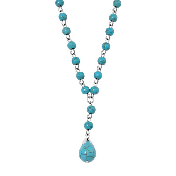 Blauer Howlit Halskette ca. 45 cm ca. 74.15 ct image number 0
