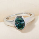 88 Facetten blauer Moissanit-Ring, 925 Silber platiniert  ca. 1,17 ct image number 1