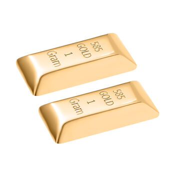 2er-Set Barren in 585 Gelbgold