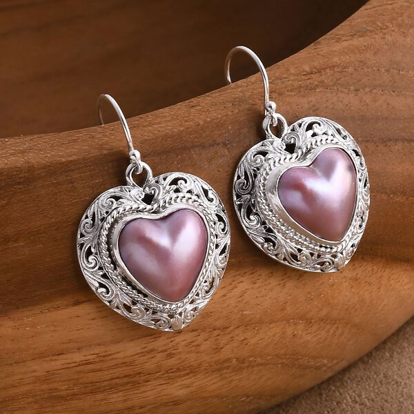 Royal Bali - Rosa Mabe Perle Ohrringe 925 Silber image number 1