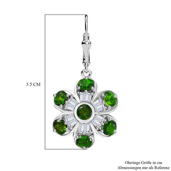 Nat&uuml;rlicher Chromdiopsid Ohrringe 925 Silber rhodiniert ca. 3.65 ct image number 6