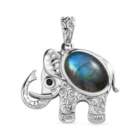 AAA Labradorit und schwarzer Spinell-Anhänger - 6,89 ct.